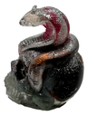 Cobra Snake Skull 3D - Silver with Flowers