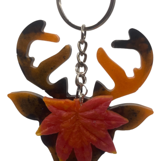 Black & Brown Deer Head Keychain