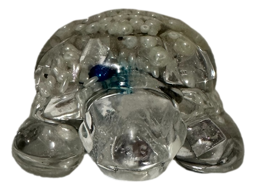 Clear Large Resin Turtle with Mixture of Items Inside
