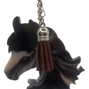 Black & Brown Horse with Flowers Keychain