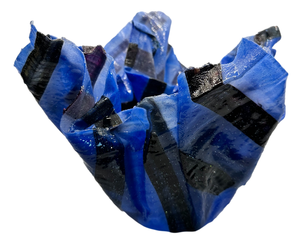 Blue Patchwork Fabric Bowl