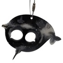 Black & Grey Narwhale Keychain - Large