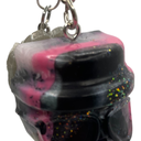 Black & Pink Steampunk Skull Keychain