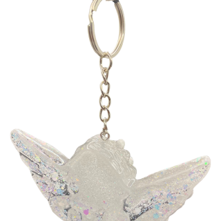 Mother-of-Pearl Effect Angel Keychain