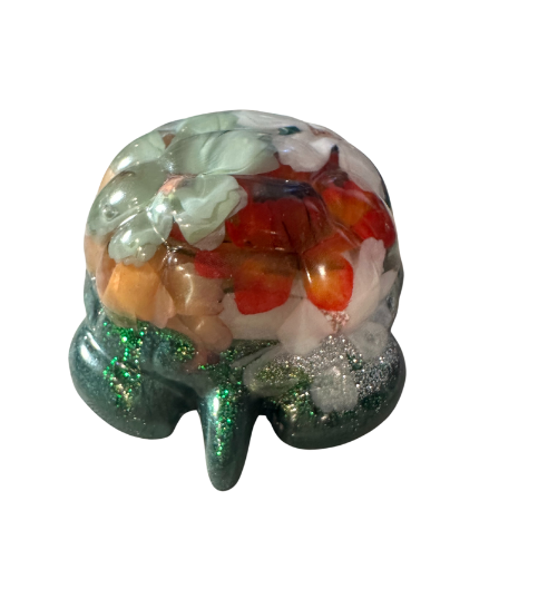 Blooming Backyard Resin Turtle