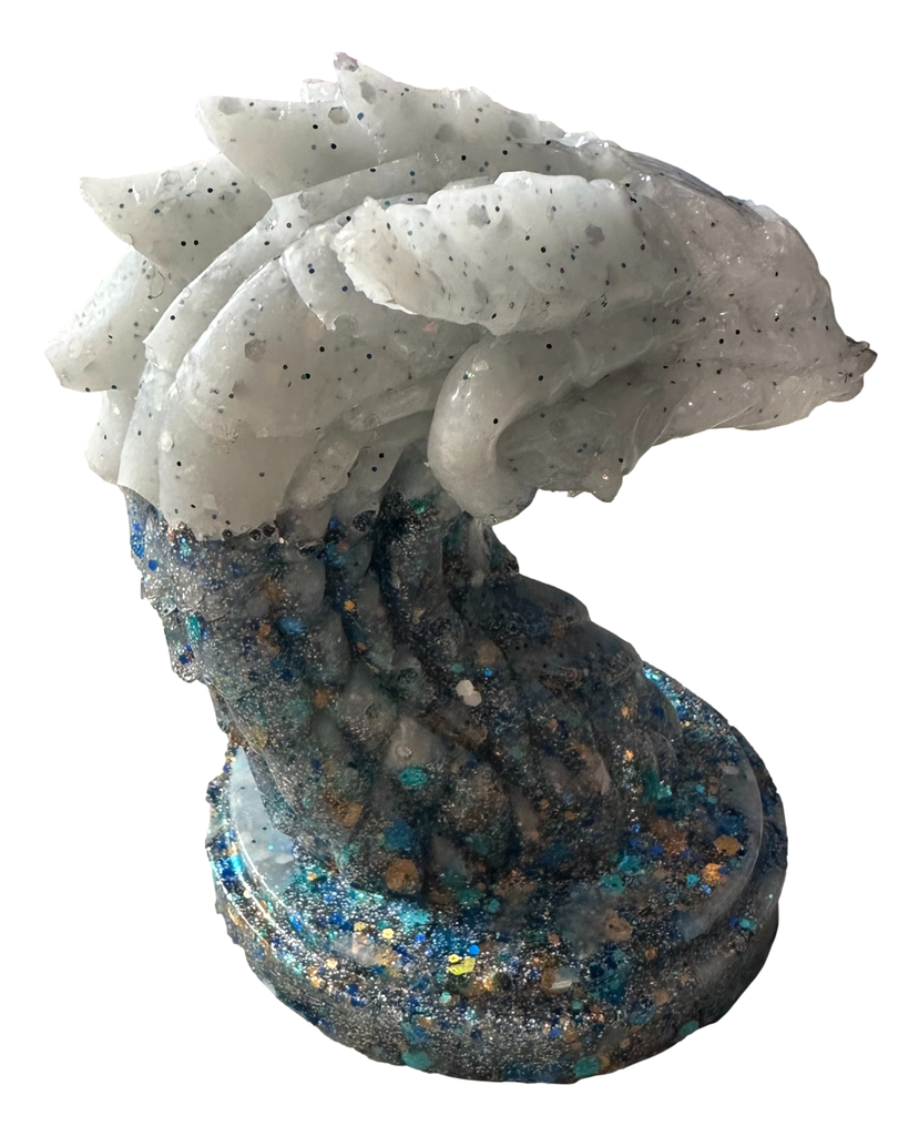 Two-tone Resin Dragon's Head in Blues