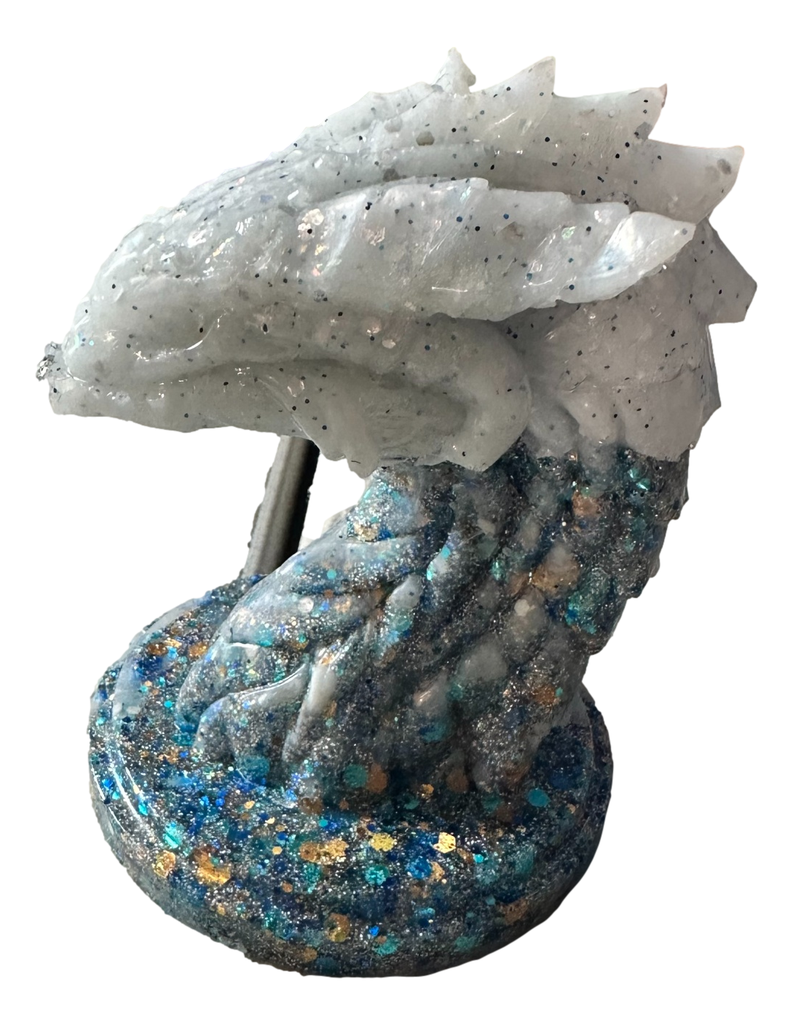 Two-tone Resin Dragon's Head in Blues