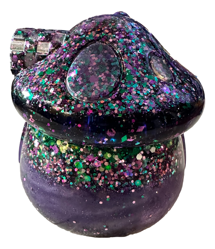 Purple Haze Glitter Mushroom Trinket Box