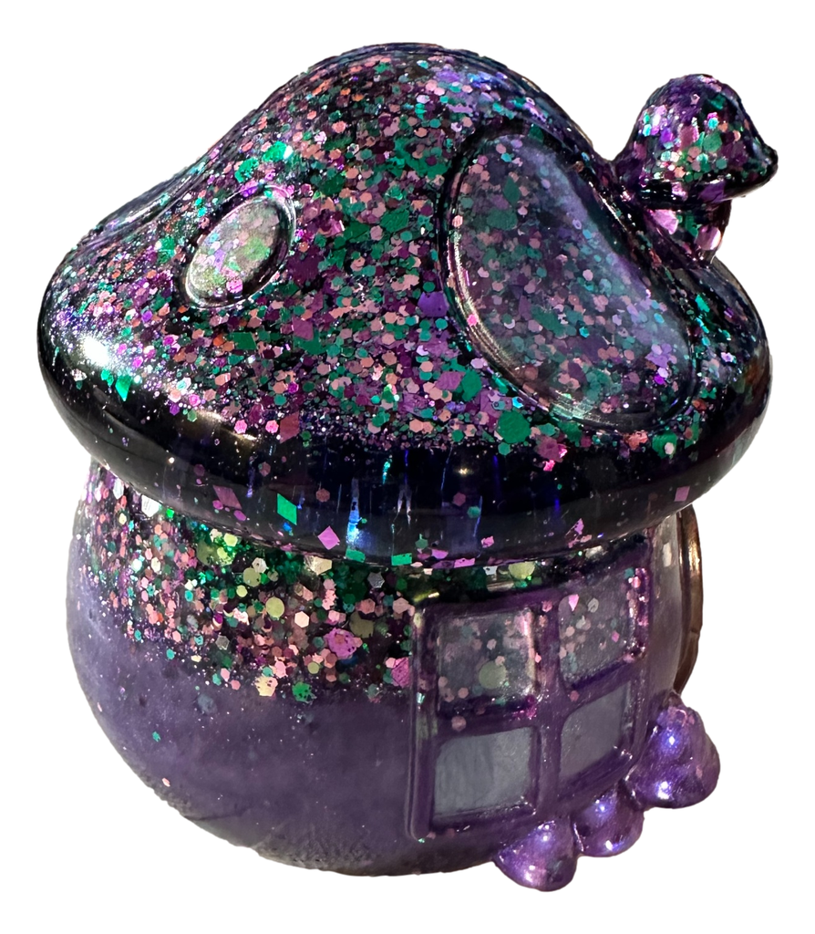 Purple Haze Glitter Mushroom Trinket Box