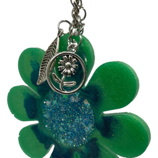 Green Flower Key Chain