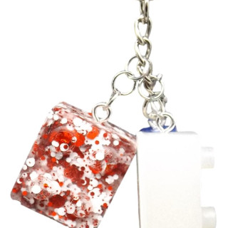 Red, White & Blue Lego Key Chain