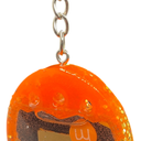 Oval Orange Game Shaker Keychain