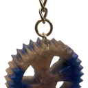 Blue & Cream Multi-tooth Gear Keychain