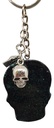 Black & Teal Skull Keychain