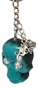 Black & Teal Skull Keychain