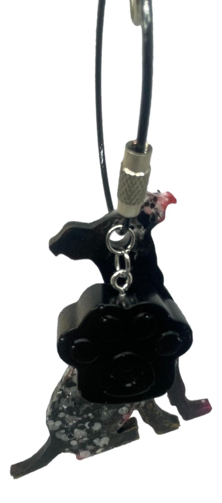 Black & White Dog Keychain