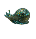 Golden Green Glitter Resin Snail