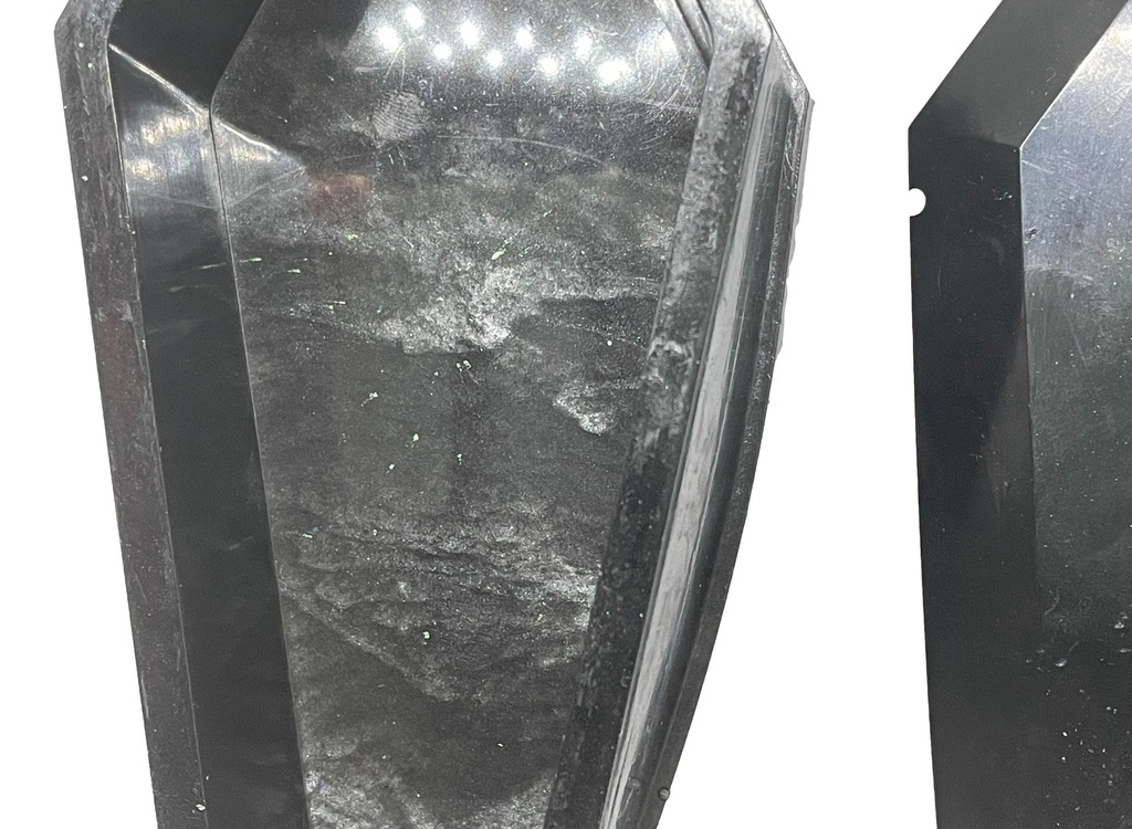 Black & Wispy Grey Coffin Trinket Box