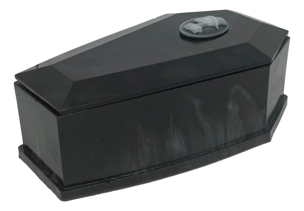 Black & Wispy Grey Coffin Trinket Box