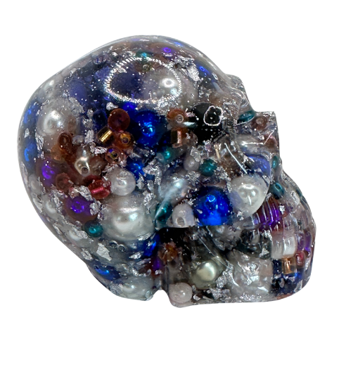 Sparkling Spectra Resin Skull