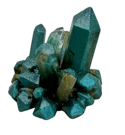Teal & Green Resin Spike Cluster