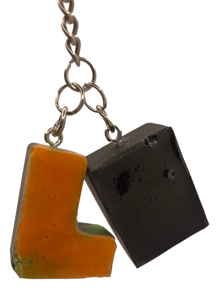 Black Building Block Key Chain