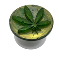 Green on Gold Pot Leaf Phone Stand