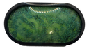 Black Rimmed Green Oval Trinket Tray