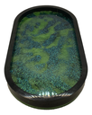 Black Rimmed Green Oval Trinket Tray