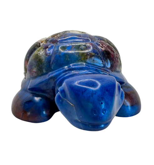 Azure Blossom Shell Resin Turtle