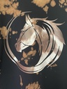 Black Tye-Dye Tee - Horse Silhouette - L