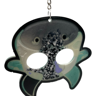 Black, Grey, Cream & Green Cow Self-Defence Keychain