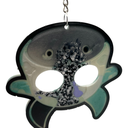 Black, Grey, Cream & Green Cow Self-Defence Keychain
