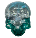 Shimmering Teal Skullception Resin Skull