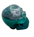 Shimmering Teal Skullception Resin Skull