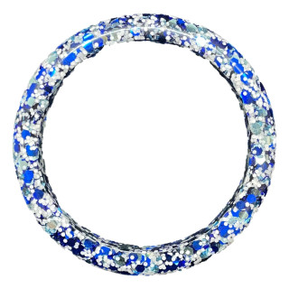 Blue & White Glitter  Resin Bangle