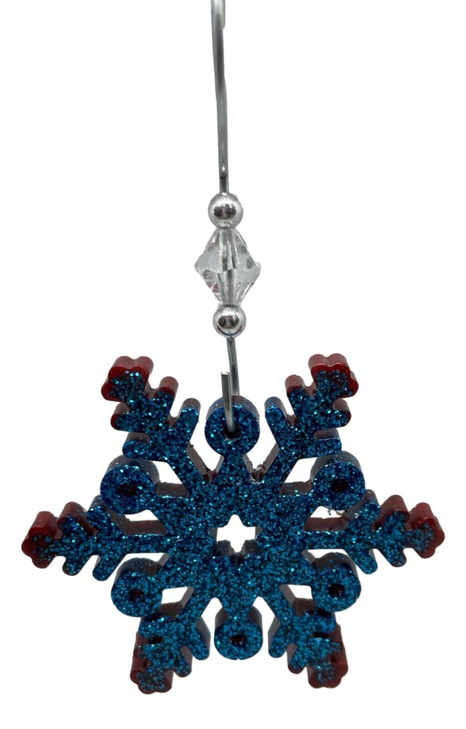 Blue Glitter Snowflake Tree Ornament