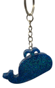 Blue Glitter Whale  Shaker Keychain