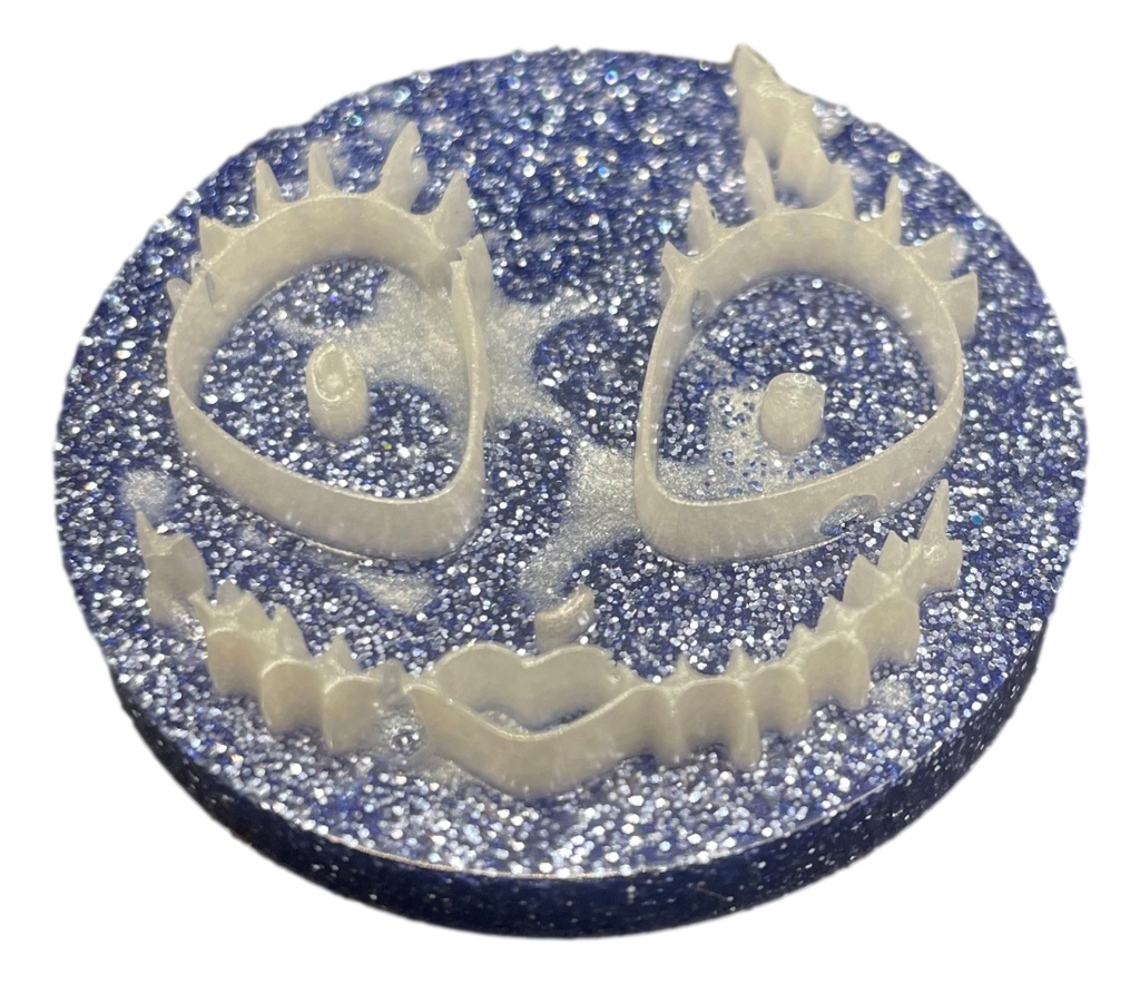 Blue Glitter and White Jack Phone Stand