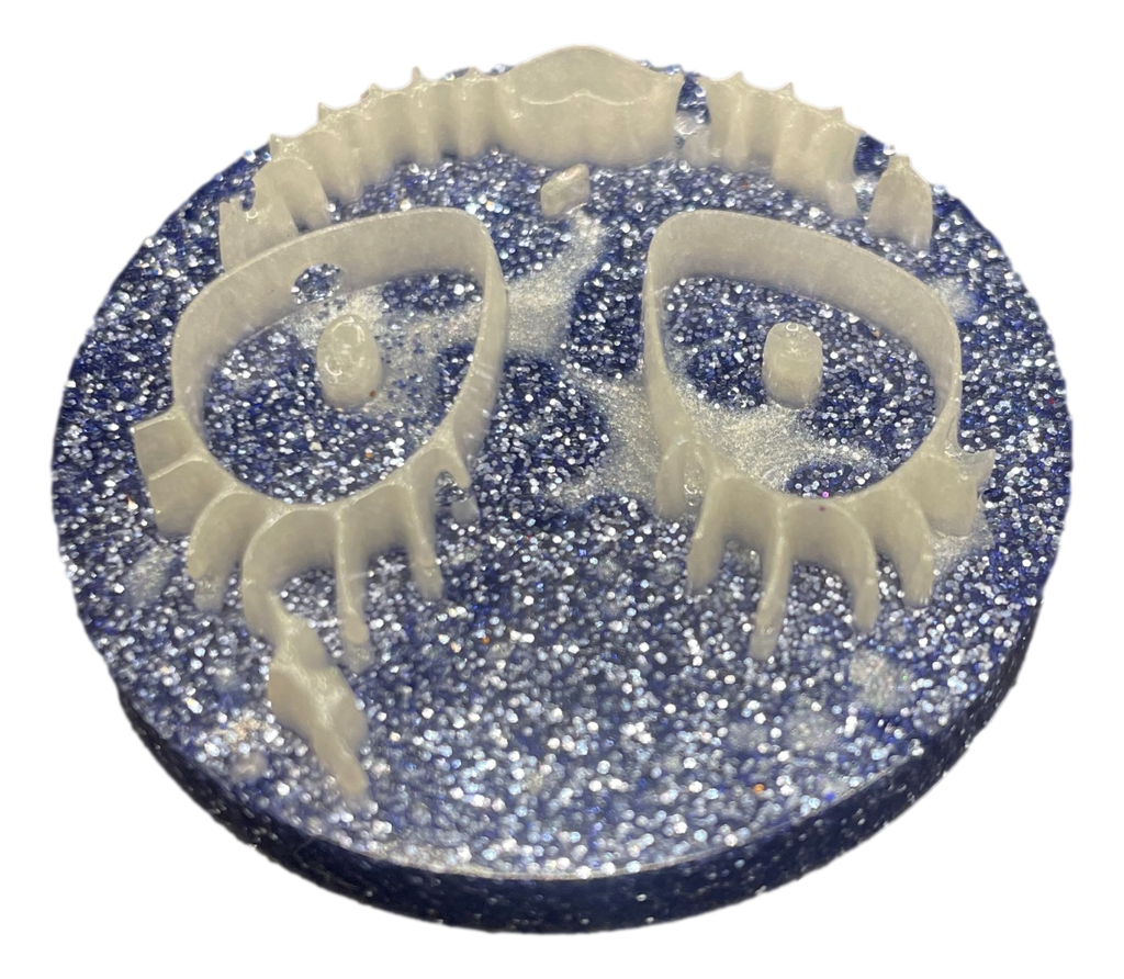Blue Glitter and White Jack Phone Stand