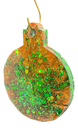 Green & Gold Glitter Ball Ornament