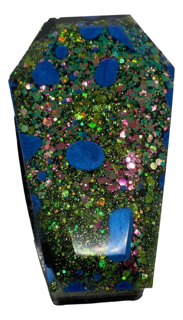 Blue Splotch Coffin Trinket Box
