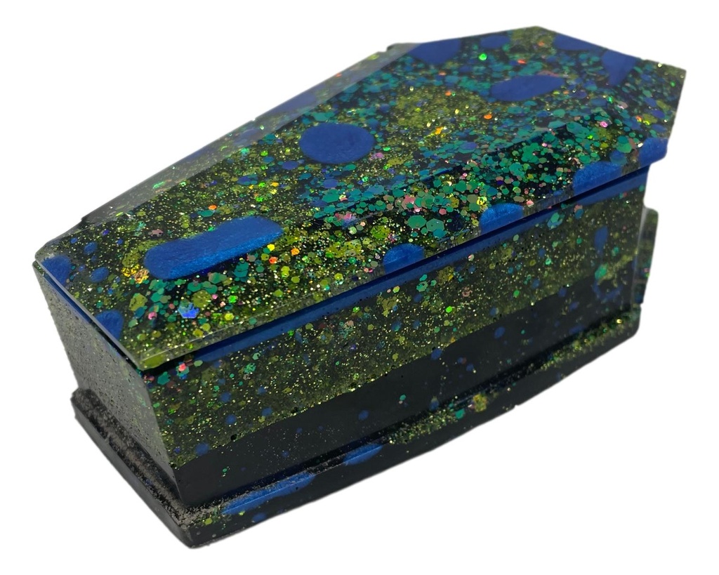 Blue Splotch Coffin Trinket Box