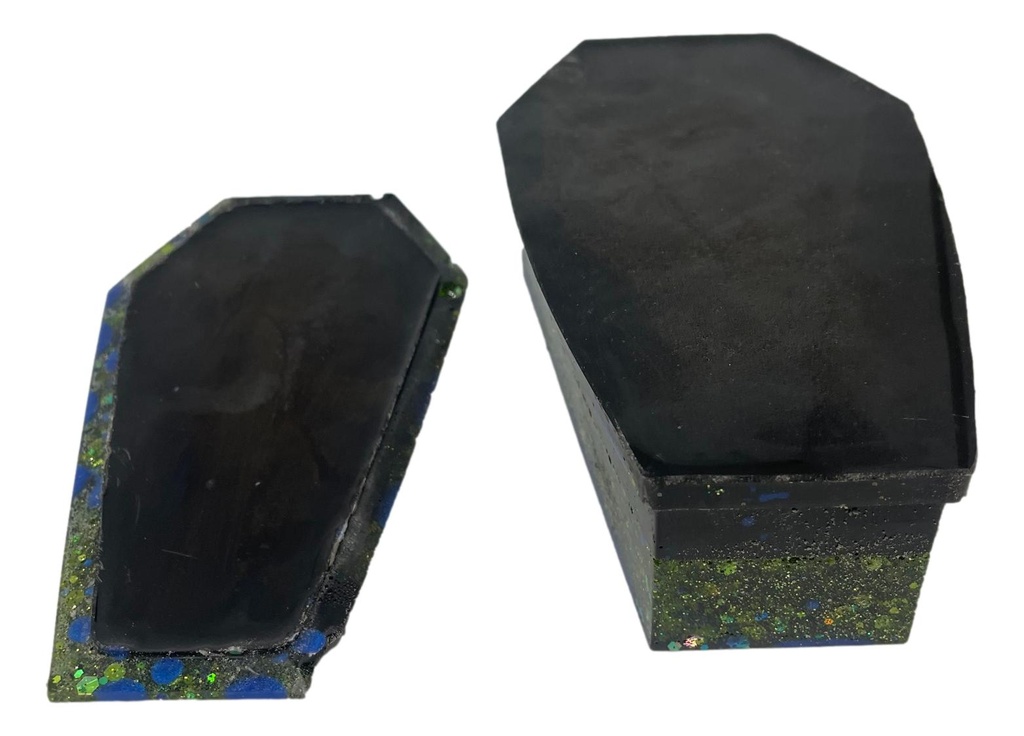 Blue Splotch Coffin Trinket Box