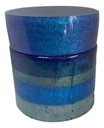 Blue Striped Stash/Trinket Jar with Screw-on Lid