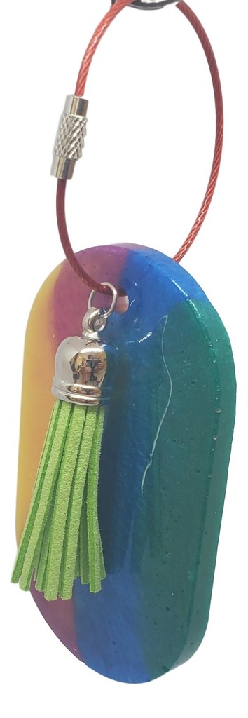 Rainbow Tie-Dye Key Chain/Luggage Tag