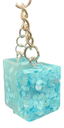 Soft Turquoise Glitter Building Block Key Chain