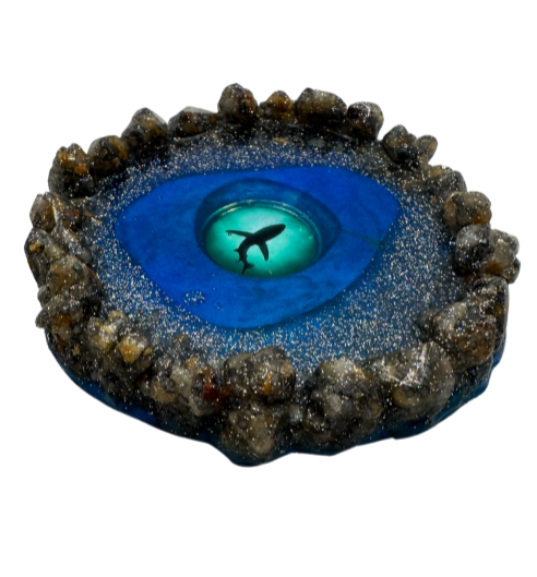Crystal Edge Tray/Coaster - Shark in the Lagoon
