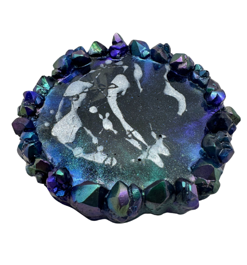 Crystal Edge Tray/Coaster - Metallic Abstract