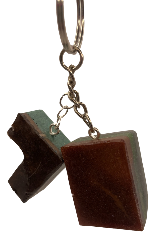 Green Resin Building Block Keychain